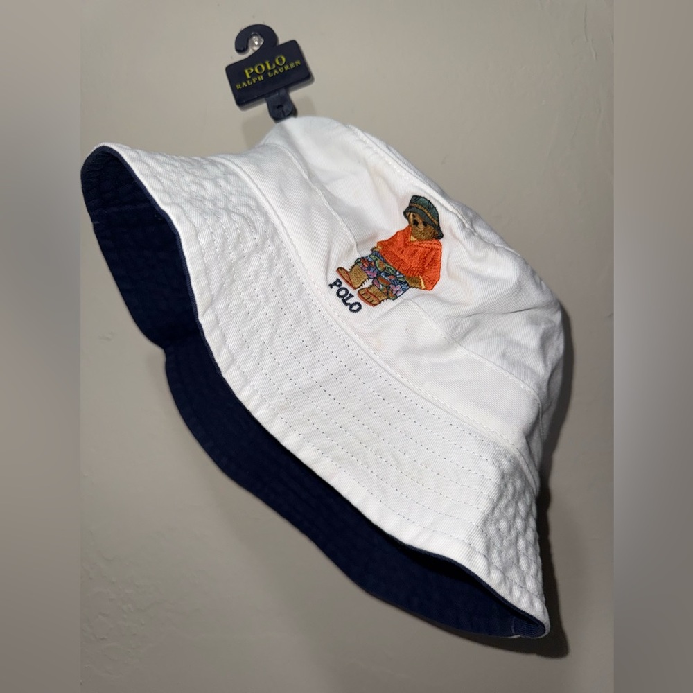 Polo by Ralph Lauren White and Blue Bucket Hat